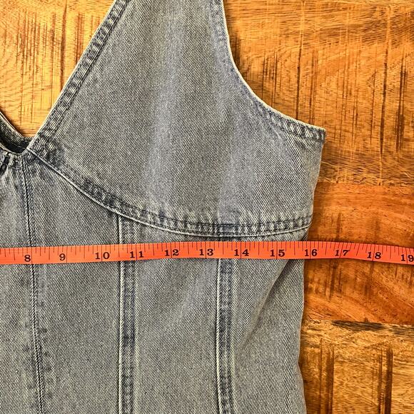 la lavon Denim Dress Size Large Midi Western Rodeo Cowgirl - Picture 12 of 14